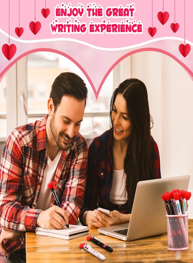 Sayglossy مجموعة أقلام Sayglossy مكونة من 36 قلمًا على شكل قلب لعيد الحب، 6 أقلام متعددة الألوان في قلم واحد، أقلام حبر جاف قابلة للسحب لطيفة 0.7 مم، هدية مثالية للبالغين والنساء والممرضات وحفلات الزفاف. - Image 3