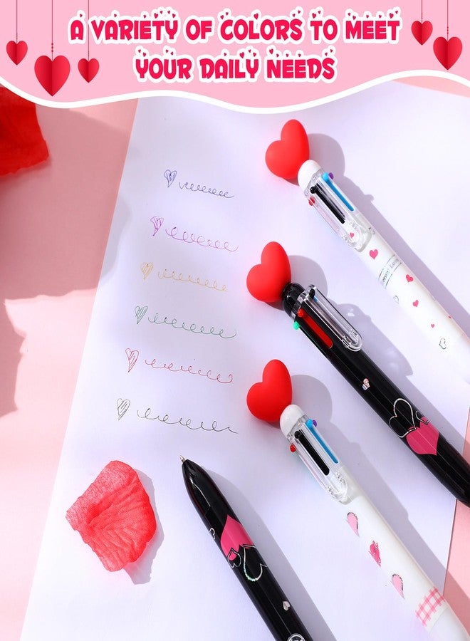 Sayglossy مجموعة أقلام Sayglossy مكونة من 36 قلمًا على شكل قلب لعيد الحب، 6 أقلام متعددة الألوان في قلم واحد، أقلام حبر جاف قابلة للسحب لطيفة 0.7 مم، هدية مثالية للبالغين والنساء والممرضات وحفلات الزفاف. - Image 4