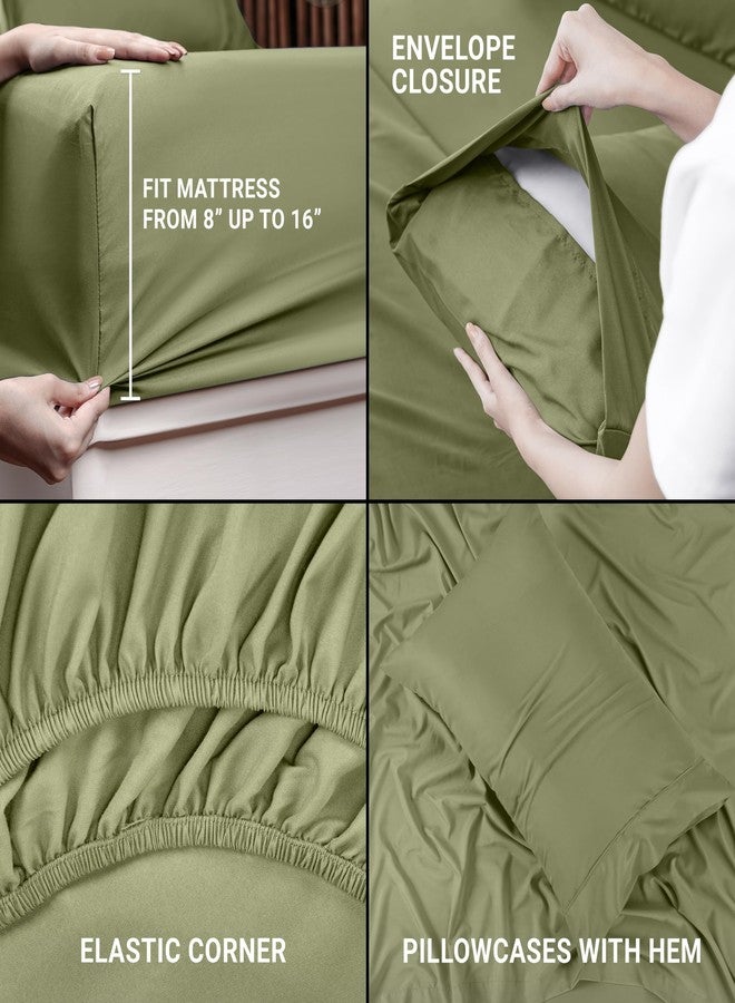 Utopia Bedding Twin Bed Sheets Set - 3 Piece Bedding - Brushed Microfiber - Shrinkage and Fade Resistant - Easy Care (Twin, Olive) - Image 4