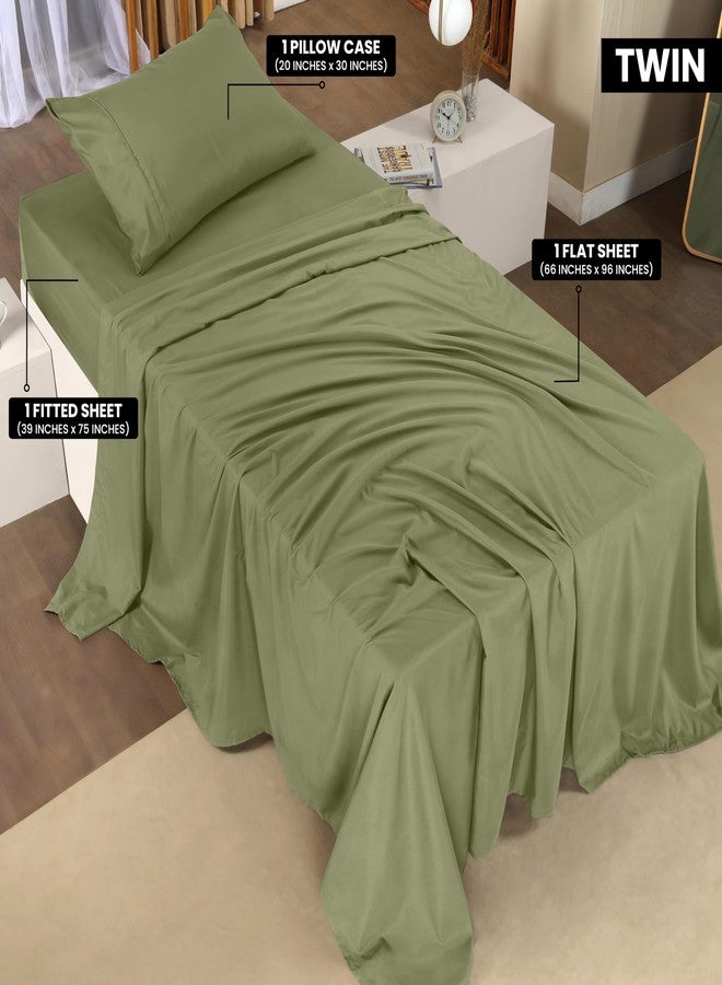 Utopia Bedding Twin Bed Sheets Set - 3 Piece Bedding - Brushed Microfiber - Shrinkage and Fade Resistant - Easy Care (Twin, Olive) - Image 2