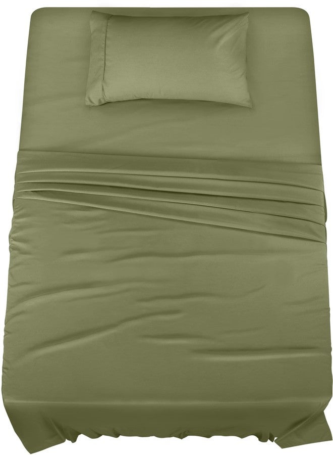 Utopia Bedding Twin Bed Sheets Set - 3 Piece Bedding - Brushed Microfiber - Shrinkage and Fade Resistant - Easy Care (Twin, Olive) - Image 1