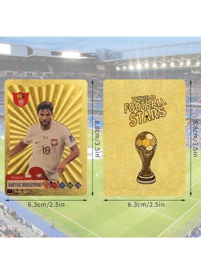 Football Cards, 55 PCS Golden World Cup Football Stars Cards Football Card Game Non-Repeating Football Card Collection League Card as Football Gifts for Boys - Image 2