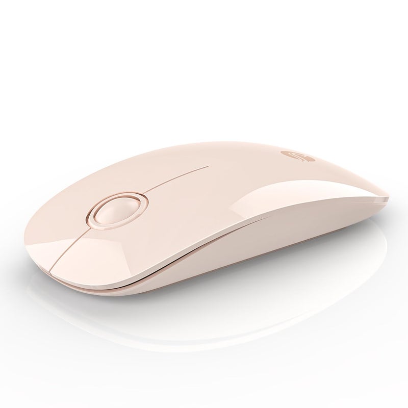 RAPIQUE Bluetooth Wireless Mouse - (BT5.1+USB) Slim Dual Mode Computer Mice with Quiet Click, Low Power, and 1600 DPI, Portable Cordless Mouse for MacBook, Laptop, iPad Pro/Air, Tablet (Pink) - Image 1