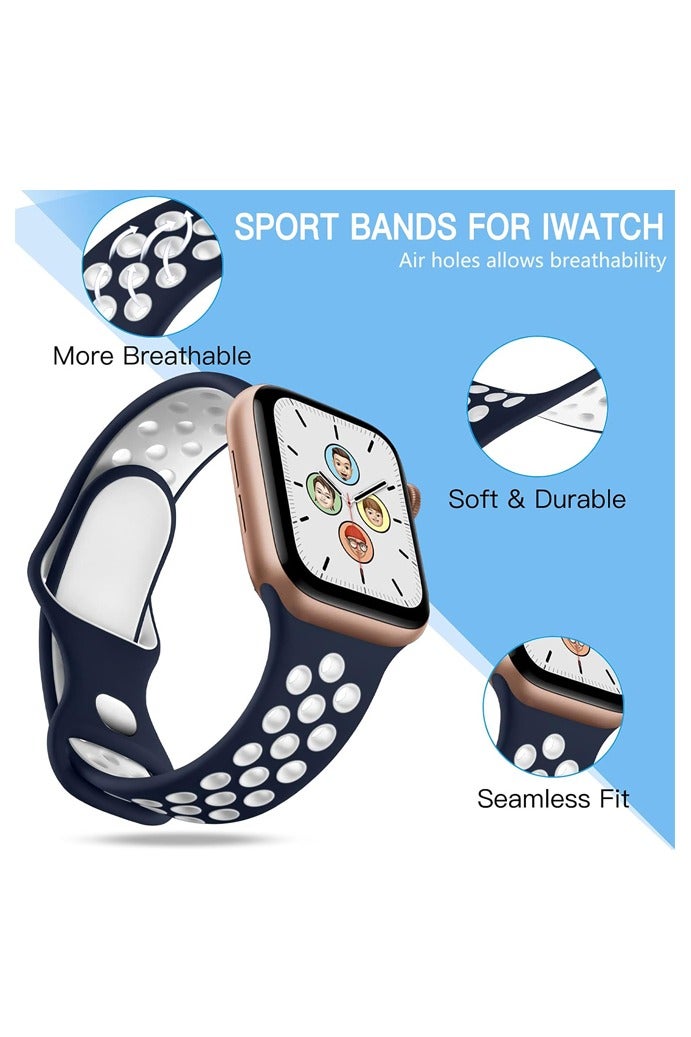 OLYSON 4 Pack Sport Silicone Bands Compatible with Apple Watch Band 44mm 45mm 46mm 42mm 49mm for Men Women, Breathable Silicone Wrist Strap for iWatch Series 10 9 SE 8 7 6 5 4 3 2 1 Ultra 2 - Image 2