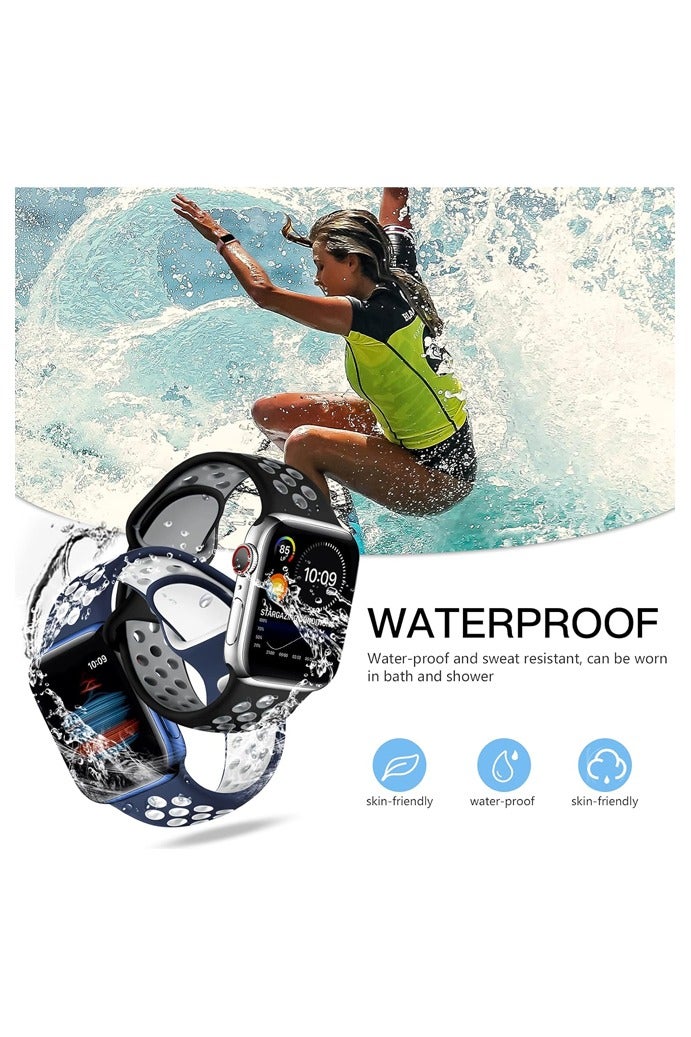 OLYSON 4 Pack Sport Silicone Bands Compatible with Apple Watch Band 44mm 45mm 46mm 42mm 49mm for Men Women, Breathable Silicone Wrist Strap for iWatch Series 10 9 SE 8 7 6 5 4 3 2 1 Ultra 2 - Image 3