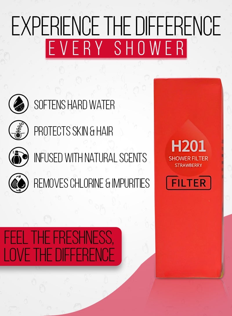 ABJ 2-Pack Vitamin C Shower Filters – Shower Head Water Purifier with Aromatherapy, Eliminates Chlorine & Fluoride, Hard Water Softener for Dry Skin, Hair Loss & Dandruff Relief (Cherry + Strawberry) - Image 3