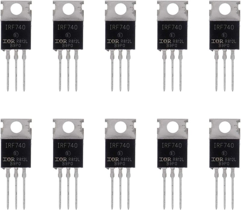 BOJACK IRF740 MOSFET Transistors IRF740N 10A 400V N-Channel Power MOSFET TO-220 (Pack of 10) - Image 1