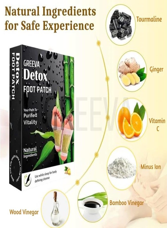 GREEVA Premium Detox Foot patches 30 pads, Cleansing Toxin Remover Foot Pads, Pain Relief,Stress Relief Sleep Patch for Detoxification, For Men & Women (pack of 3= 30 pads) - Image 3