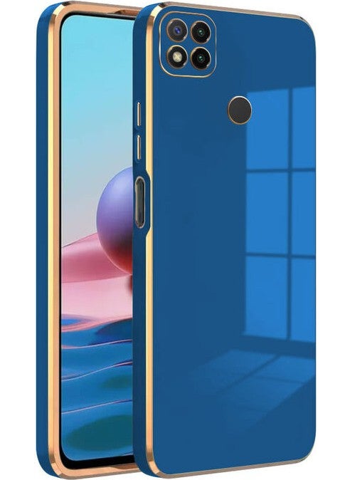 Case World Xiaomi Redmi 9c Cover Laser Cut Luxury Silicone Case with Camera Protection - Navy Blue  - Image 1