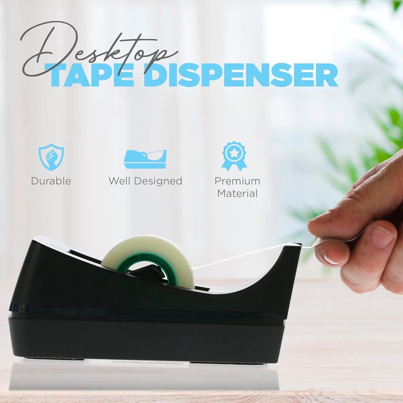 Manaloom Desktop Tape Dispenser - Non-Skid Base - Weighted Tape Roll Dispenser - Perfect for Office Home School (Tape not Included) 4 Pack - Image 2