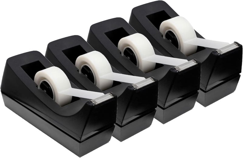 Manaloom Desktop Tape Dispenser - Non-Skid Base - Weighted Tape Roll Dispenser - Perfect for Office Home School (Tape not Included) 4 Pack - Image 1
