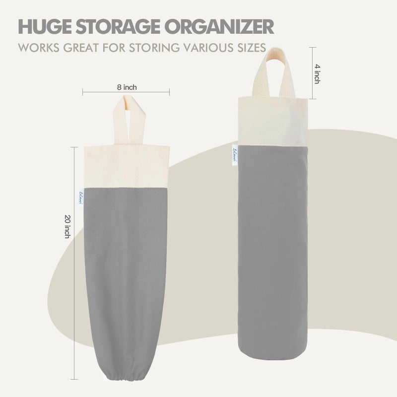LeCorner Plastic Bag Holder, Wall Mount Grocery Bag Holder for Plastic Bags Storage, Cotton Shopping Garbage Sack Organizer, Large Trash Bag Dispenser for Home Kitchen Decor - Image 2
