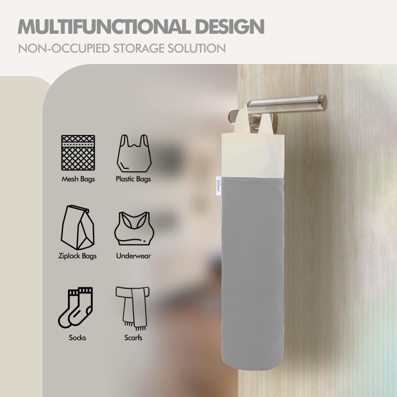 LeCorner Plastic Bag Holder, Wall Mount Grocery Bag Holder for Plastic Bags Storage, Cotton Shopping Garbage Sack Organizer, Large Trash Bag Dispenser for Home Kitchen Decor - Image 4