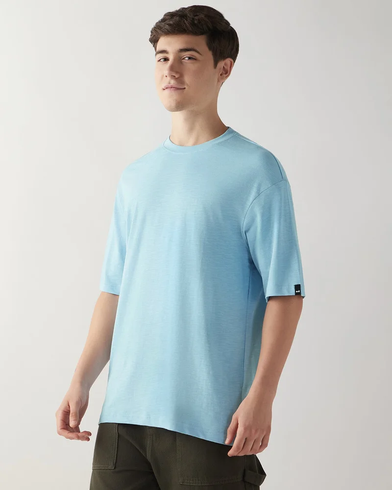 bewakoof  Men's Blue Oversized T-shirt for Men | Best Price UAE