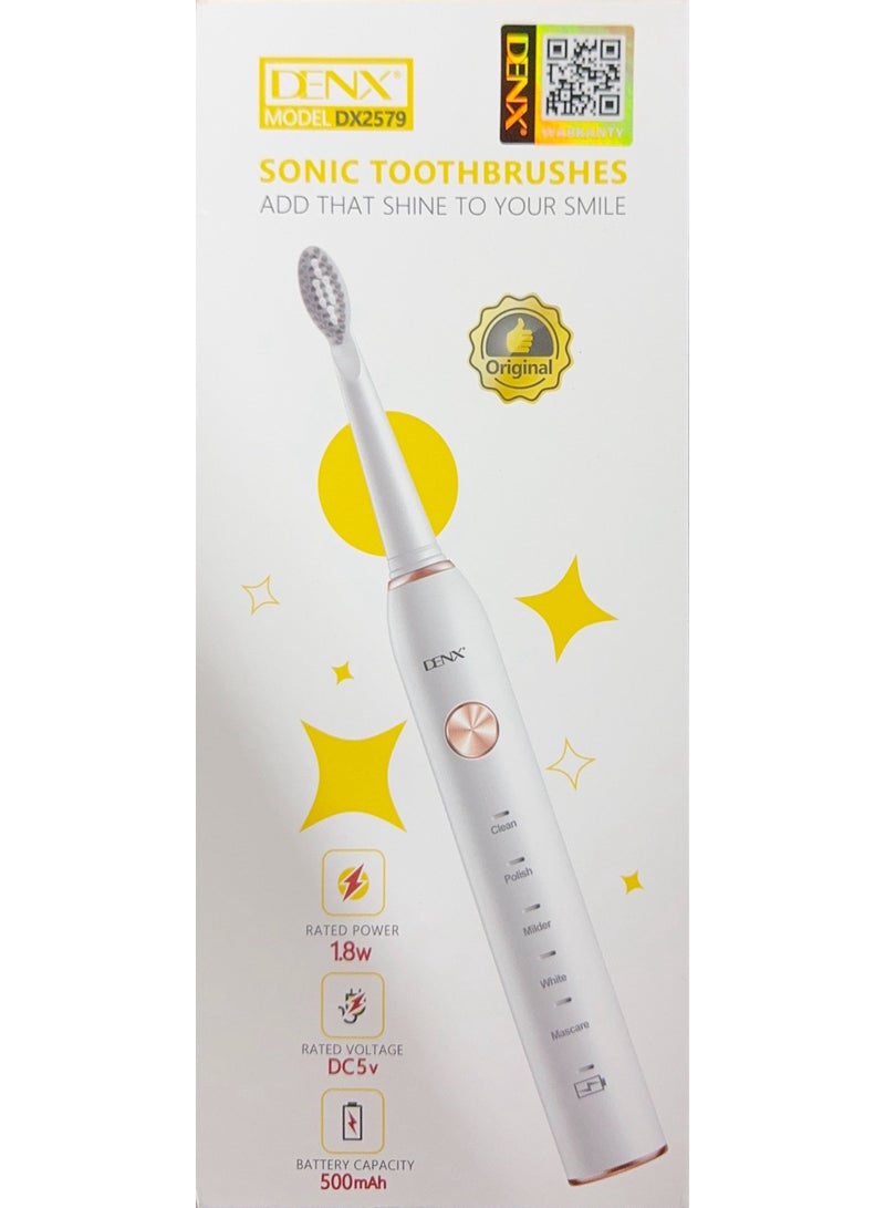 Denx Waterproof Smart Sonic Toothbrush for 5 Problems White DX2579 (pink) - Image 2