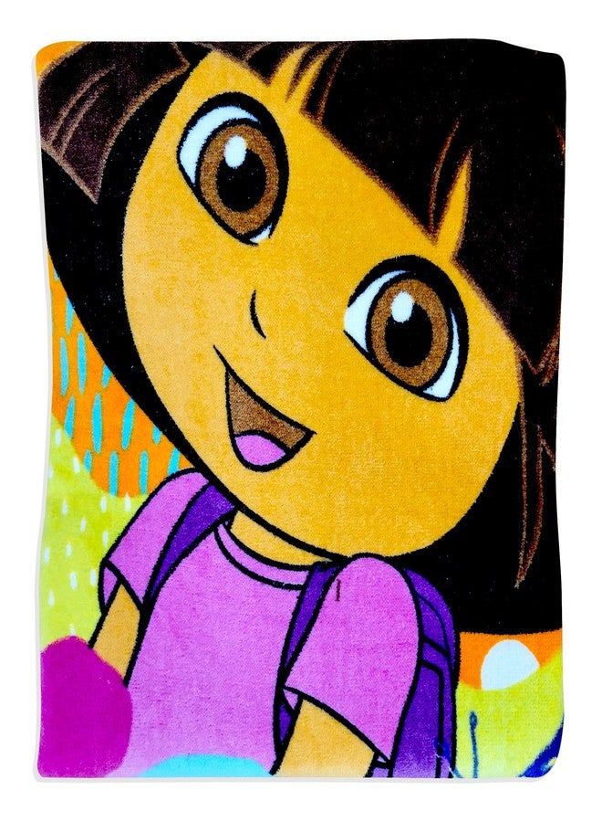 Dora the Explorer Butterfly and Flowers Orange 100% Cotton Hooded Poncho Bath Towel - Image 4