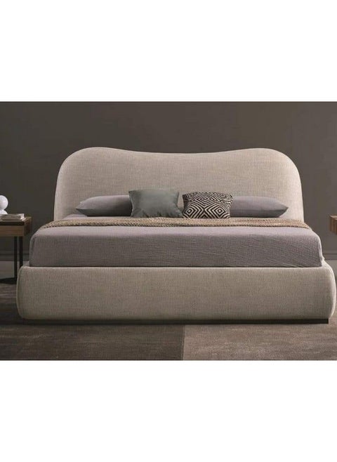 Button tufted bed Beige - 100cm
