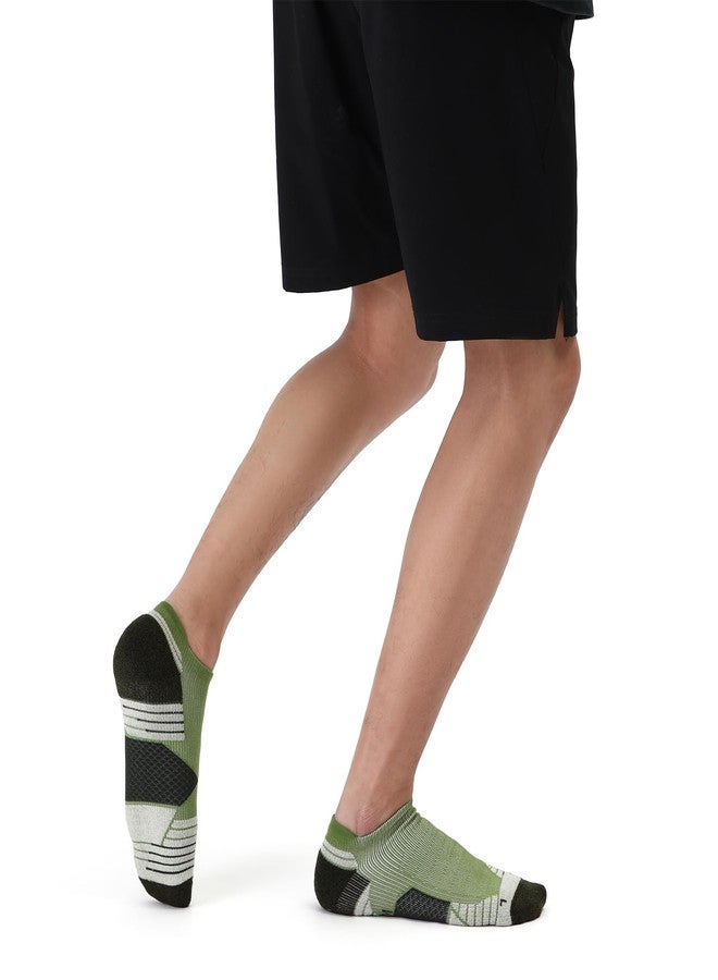 واندر جوارب رياضية رجالية من WANDER، جوارب سميكة تصل إلى منتصف الساق، مبطنة، قصيرة (7 أزواج، لون أخضر عسكري رمادي، المقاس: 10-12) - Image 2