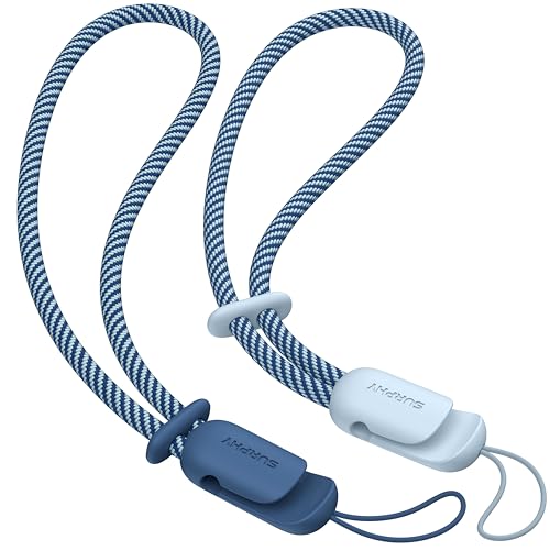 SURPHY 2 Pack Phone Lanyard for Cellphone Case Phone Wrist Strap for Case Cellphone Strap with 2Color Braided Charm Wrist Lanyard for Women and Men Cloud Blue Blue Jay - Image 1