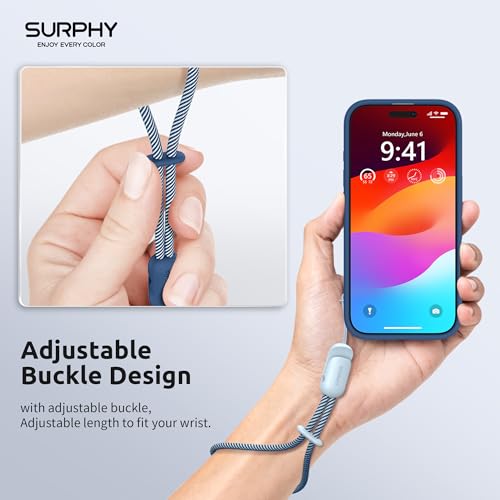 SURPHY 2 Pack Phone Lanyard for Cellphone Case Phone Wrist Strap for Case Cellphone Strap with 2Color Braided Charm Wrist Lanyard for Women and Men Cloud Blue Blue Jay - Image 3
