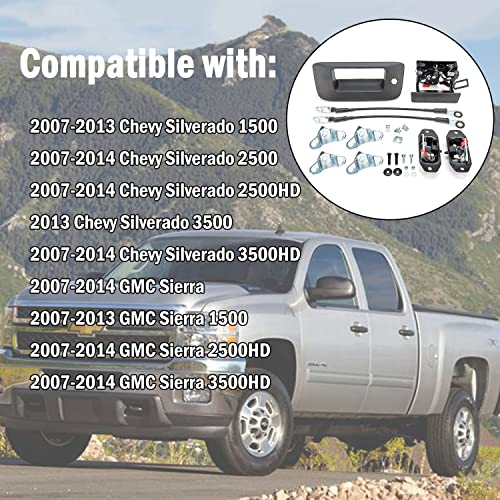 Xiaoyudou Tailgate Hardware Rebuild Kit Fit for 2007 2008 2009 2010 2011 2012 2013 2014 Chevy Silverado GMC Sierra 1500 2500 3500 (All Kit)-Tailgate Handle Bezel Latch and Cables Rods - Image 3