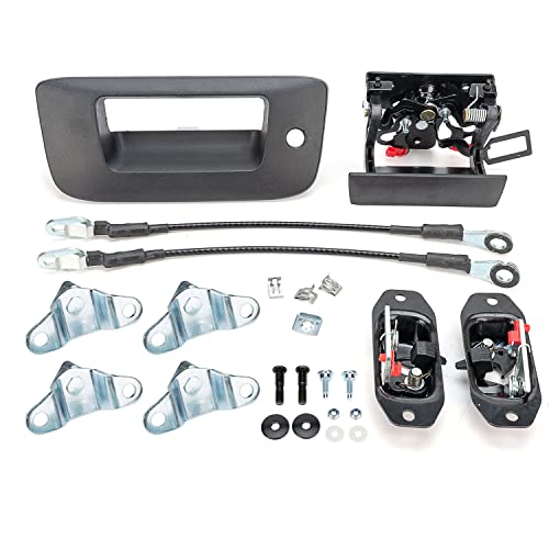 Xiaoyudou Tailgate Hardware Rebuild Kit Fit for 2007 2008 2009 2010 2011 2012 2013 2014 Chevy Silverado GMC Sierra 1500 2500 3500 (All Kit)-Tailgate Handle Bezel Latch and Cables Rods - Image 1