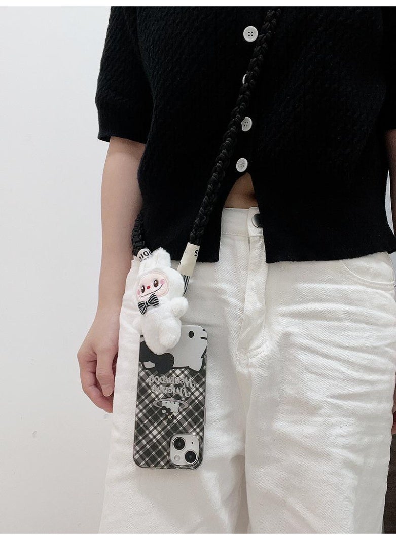 Phone Strap and Wrist Strap, Phone Lanyard with Labuboo Doll Pendant, Phone Strap Crossbody, Clip and Go Strap for Phone, Phone Neck Strap for Outdoor and Birthday Party - Image 3