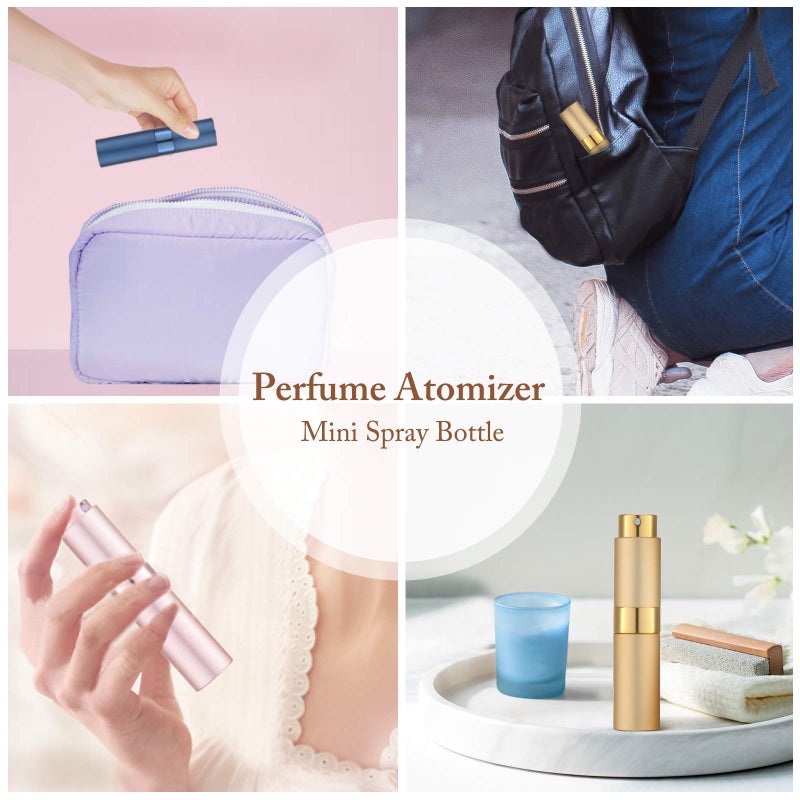 Tekson 2PCS 8ml Travel Perfume Atomizer Refillable, Mini Cologne Spray Bottle Empty, Portable Sprayer (Black & Pink) - Image 3