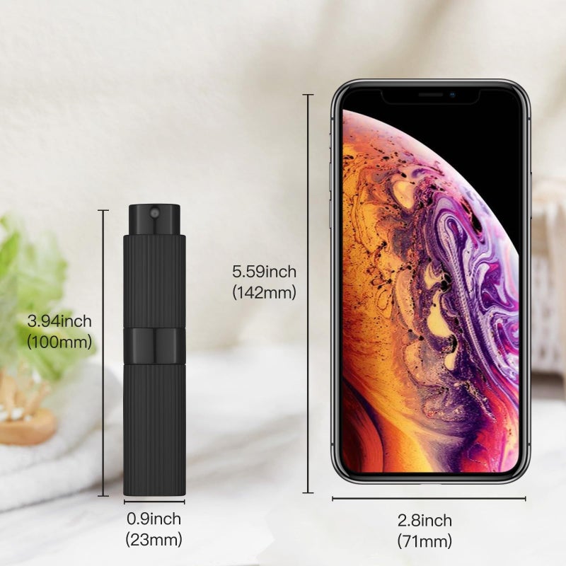 Tekson 2PCS 8ml Travel Perfume Atomizer Refillable, Mini Cologne Spray Bottle Empty, Portable Sprayer (Black & Pink) - Image 4