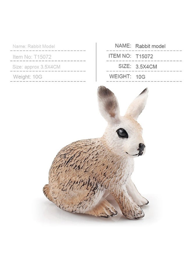 NIBEMINENT Realistic Forest Animal Rabbit Model 5-Piece Set