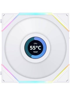 LIAN LI Uni Fan TL 120 Case Fan, 1.6" LCD, 120mm Fan Size, 1900 RPM Fan Speed, 62 CFM Airflow, PA66 / PBT Materials, Fluid Dynamic Bearing, Single Pack  - Image 1