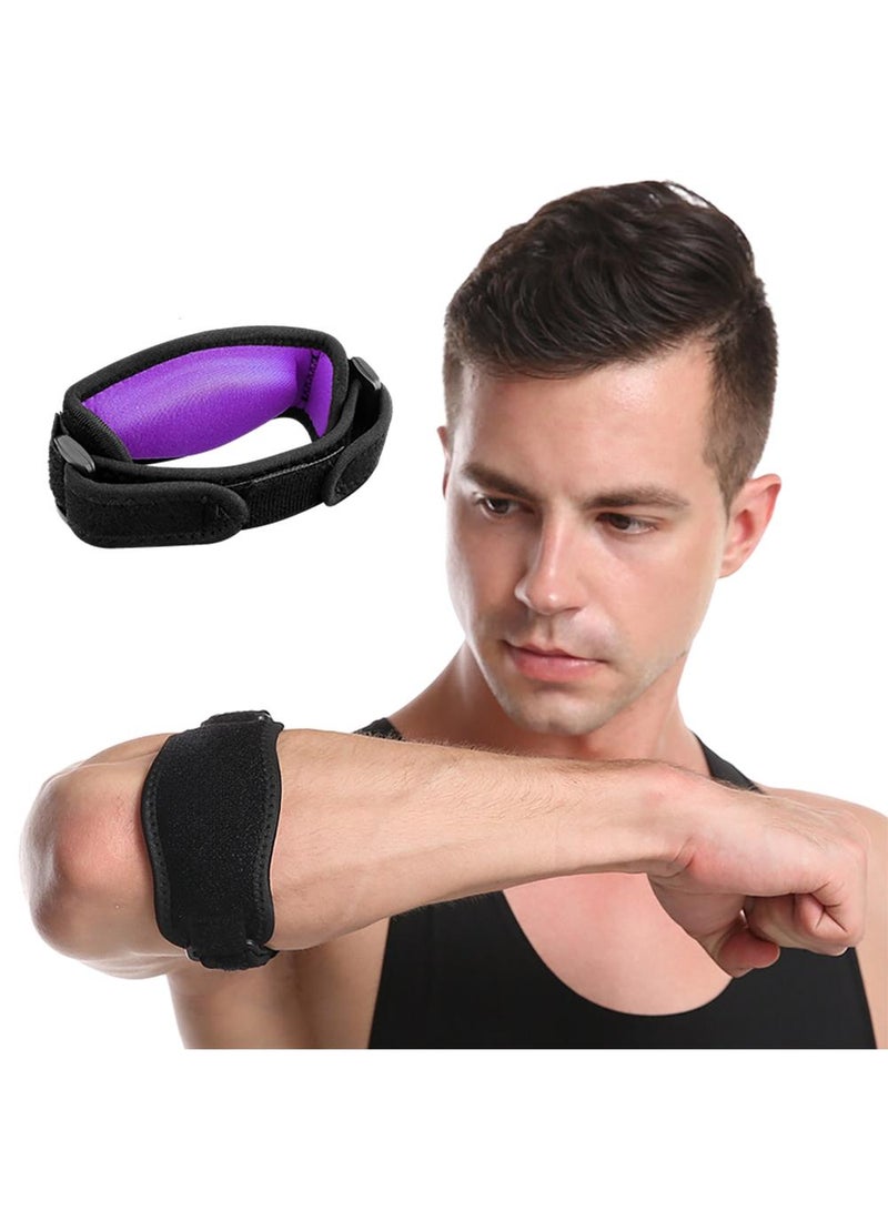 Sweet seven Adjustable Tennis Elbow Support Strap with Compression Pad - Pain Relief for Tennis Elbow, Golfers Elbow - Men, Women - Purple (1 Pack) - Image 1