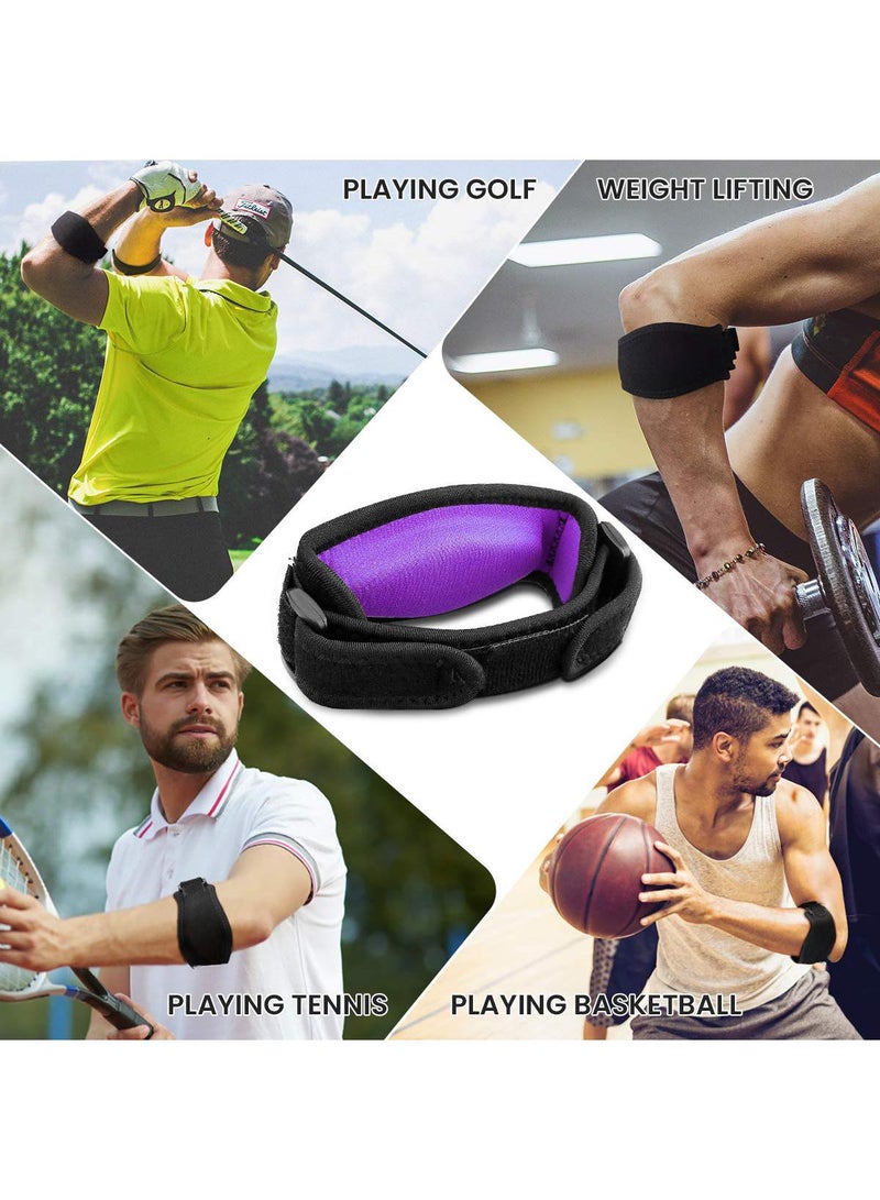 Sweet seven Adjustable Tennis Elbow Support Strap with Compression Pad - Pain Relief for Tennis Elbow, Golfers Elbow - Men, Women - Purple (1 Pack) - Image 5