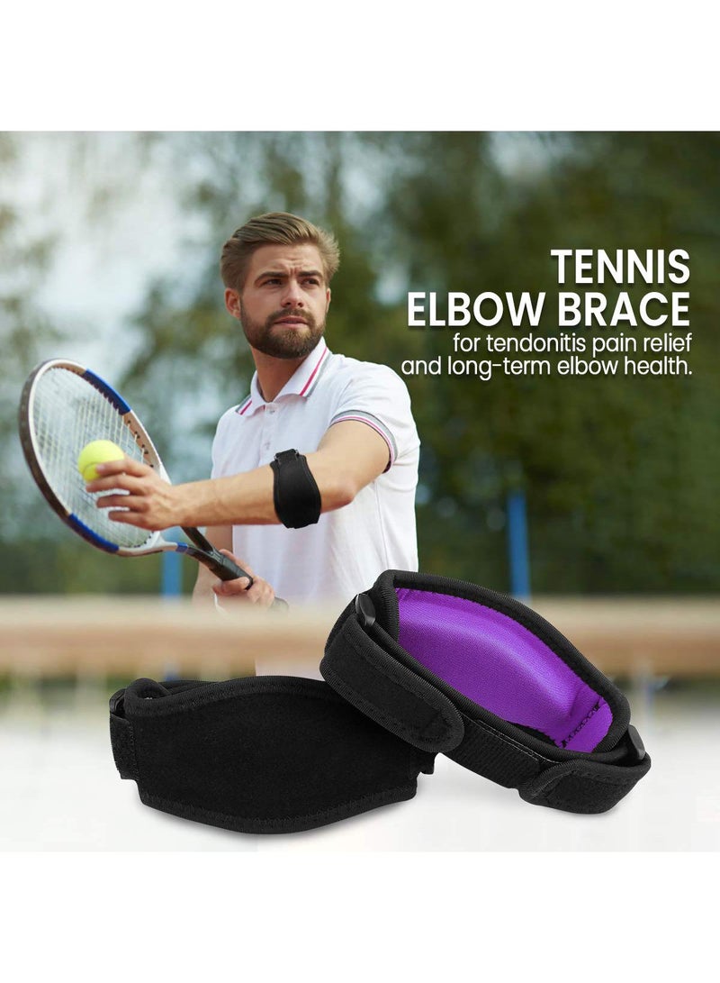Sweet seven Adjustable Tennis Elbow Support Strap with Compression Pad - Pain Relief for Tennis Elbow, Golfers Elbow - Men, Women - Purple (1 Pack) - Image 2