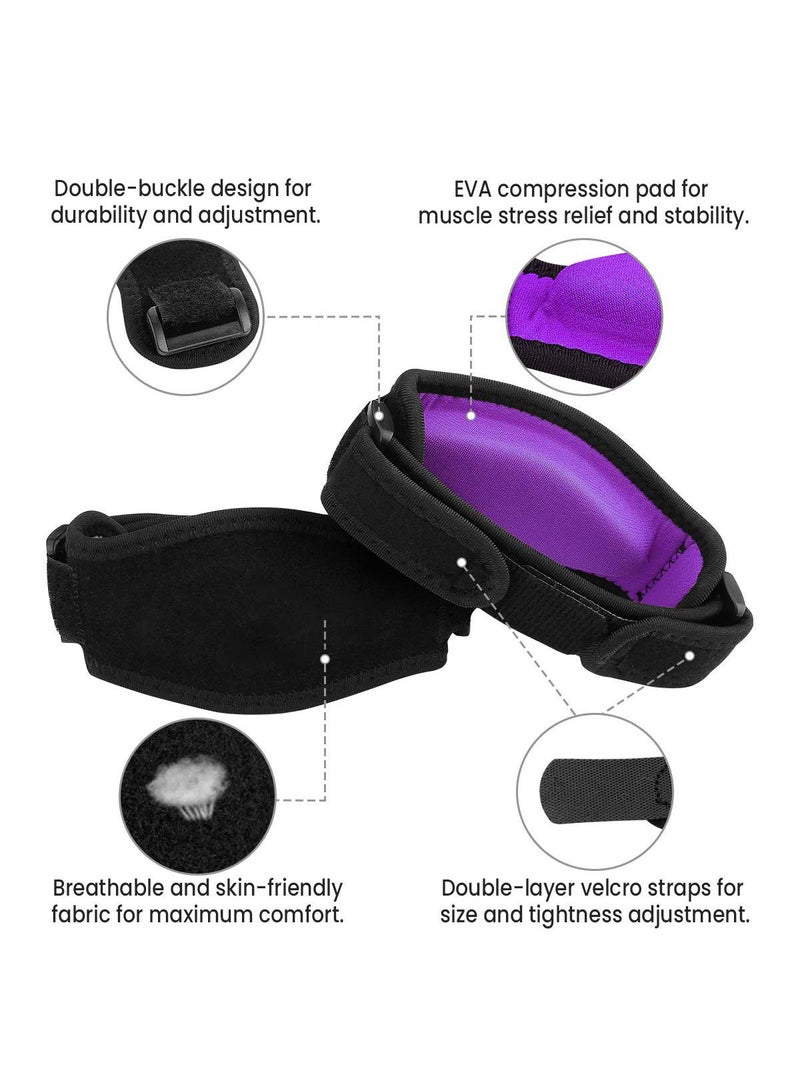 Sweet seven Adjustable Tennis Elbow Support Strap with Compression Pad - Pain Relief for Tennis Elbow, Golfers Elbow - Men, Women - Purple (1 Pack) - Image 3
