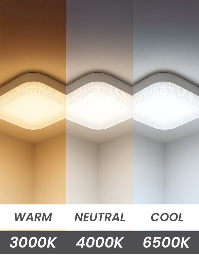 MODI 3-Color Ceiling Light 24W, No Flickering, Energy-Efficient LED Light for Living Room, Bedroom, and Office – Adjustable Color Temperature (6500K, 4000K, 3000K)  - Image 3