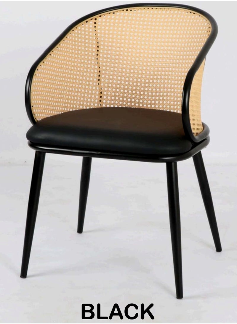 Generic - SET OF 2 Luxury Armrest Dining Chairs Classic Hotel Metal Rattan Good Minimalist Dining Chairs  Living Room - Image 1