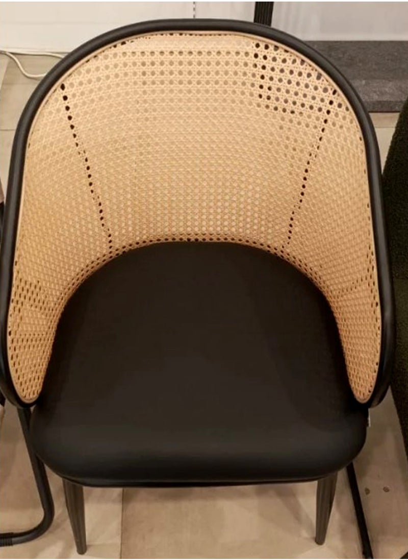 Generic - SET OF 2 Luxury Armrest Dining Chairs Classic Hotel Metal Rattan Good Minimalist Dining Chairs  Living Room - Image 1