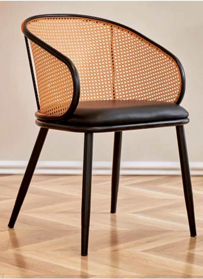 Generic - SET OF 2 Luxury Armrest Dining Chairs Classic Hotel Metal Rattan Good Minimalist Dining Chairs  Living Room - Image 1