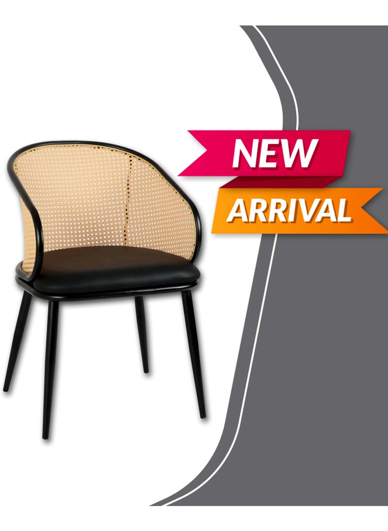 Generic - SET OF 2 Luxury Armrest Dining Chairs Classic Hotel Metal Rattan Good Minimalist Dining Chairs  Living Room - Image 1