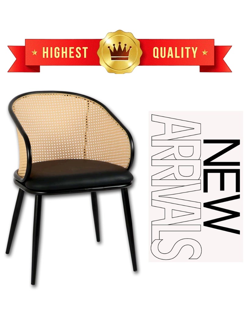 Generic - SET OF 2 Luxury Armrest Dining Chairs Classic Hotel Metal Rattan Good Minimalist Dining Chairs  Living Room - Image 1