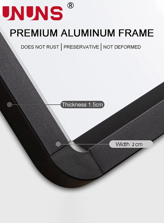 UNUNS Bathroom Mirror With Shelf,Rectangle Metal Bathroom Vanity Mirror with Storage,Black Rounded Corner Wall Mounted Bathroom Mirrors for Over Sink Bedroom Entryway,Black - Image 2