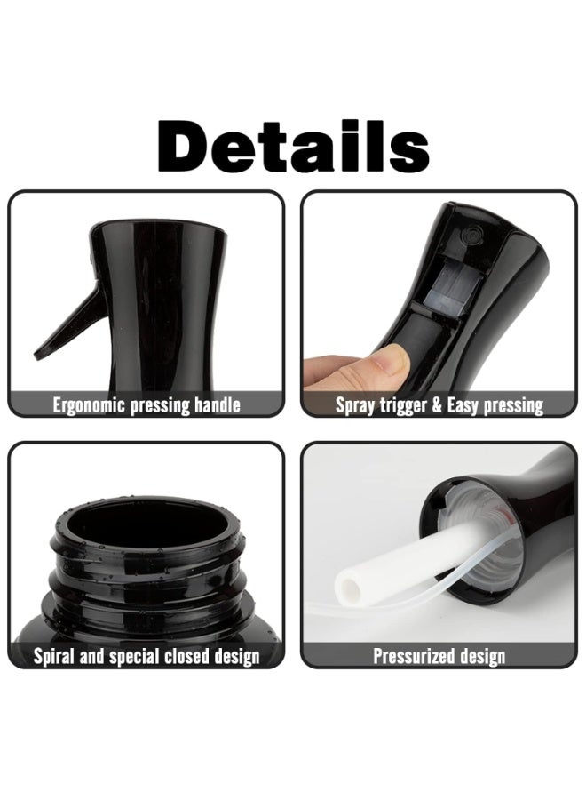Bukela Spray Bottle for Hair (10.15OZ /300ML) Continuous Ultra Fine Mist Sprayer for Hair, Salons, Barber, Plants, Skin Care, Cleaning Black - Image 2
