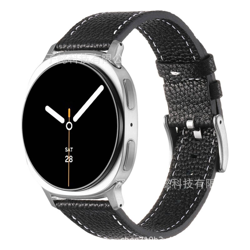 سوار ساعة ذكية سوار جلدي كلاسيكي متوافق باللون Starlight قابل للتعديل مع Samsung Galaxy Watch 8 Classic بملاءمة قابلة للتعديل وحزام بديل - Image 5