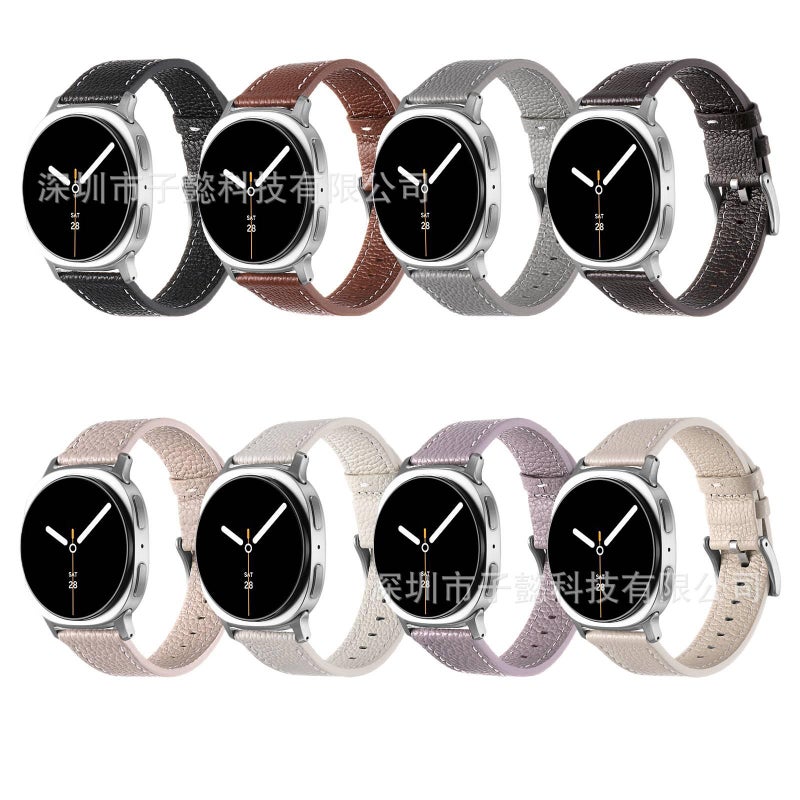 سوار ساعة ذكية سوار جلدي كلاسيكي متوافق باللون Starlight قابل للتعديل مع Samsung Galaxy Watch 8 Classic بملاءمة قابلة للتعديل وحزام بديل - Image 3