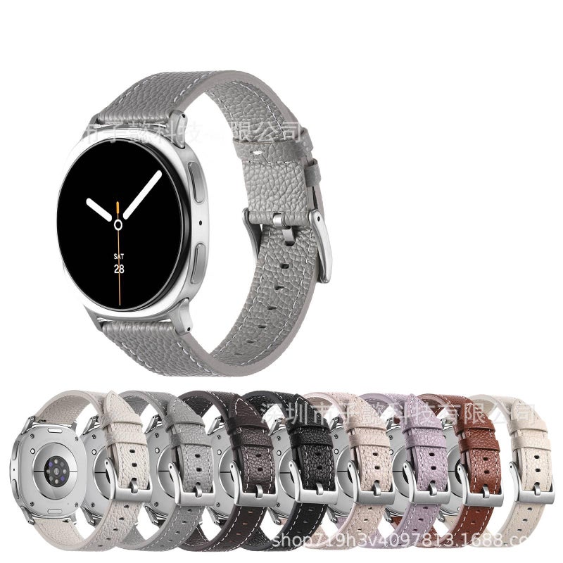سوار ساعة ذكية سوار جلدي كلاسيكي متوافق باللون Starlight قابل للتعديل مع Samsung Galaxy Watch 8 Classic بملاءمة قابلة للتعديل وحزام بديل - Image 2