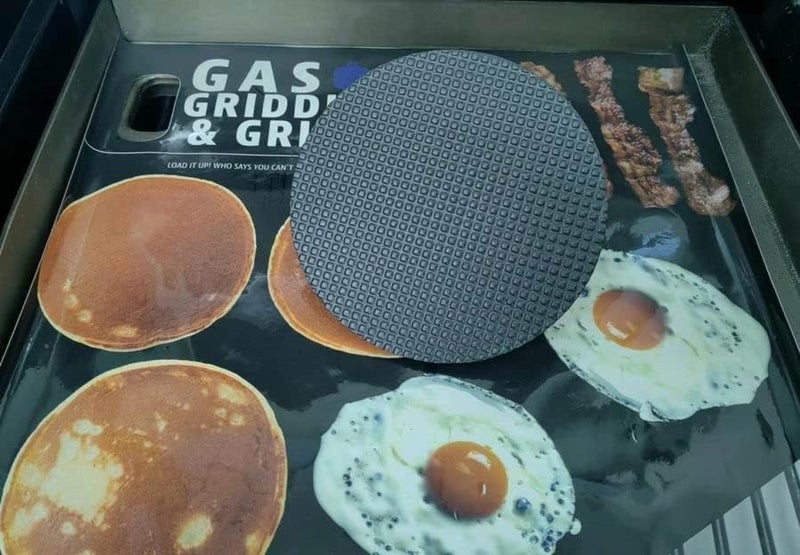 Firsgrill طقم ضغط برجر 2-pack 7.08 بوصة دائري، ضغط برجر من الحديد الزهر الثقيل مع مقبض خشبي لطهي اللحم ستيك لأسطح الشواء بلاكستون كامب شيف بيت بوس ويبر (2 دائري) - Image 4