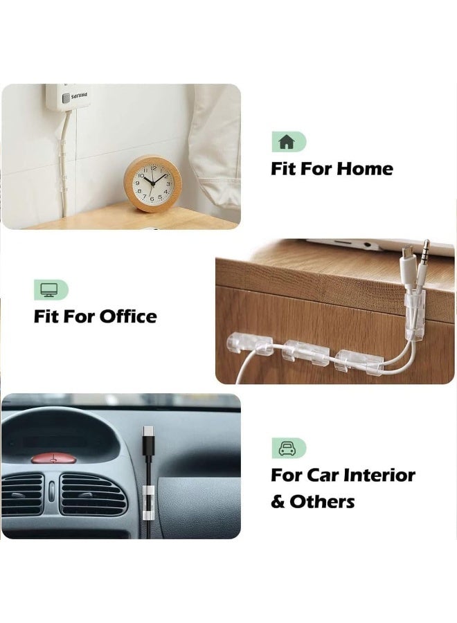 40PCS Cable Clips Strong Self Adhesive Cable Management Clips Transparent Cord Holder Wire Clamp Cord Organizer for 4-6MM Cables Indoor/Outdoor - Image 4