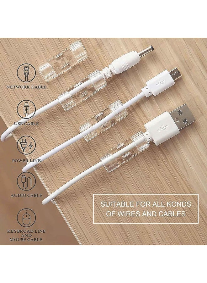 40PCS Cable Clips Strong Self Adhesive Cable Management Clips Transparent Cord Holder Wire Clamp Cord Organizer for 4-6MM Cables Indoor/Outdoor - Image 5