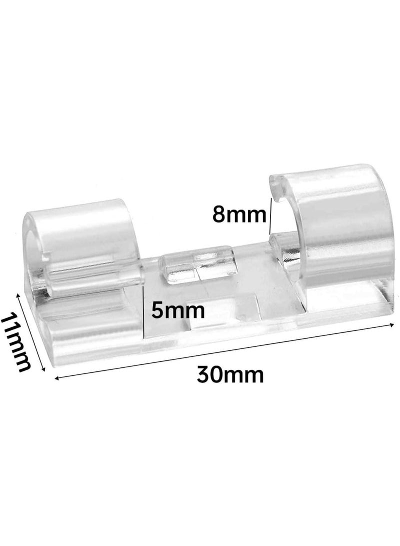 40PCS Cable Clips Strong Self Adhesive Cable Management Clips Transparent Cord Holder Wire Clamp Cord Organizer for 4-6MM Cables Indoor/Outdoor - Image 2